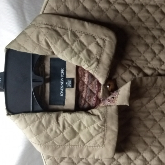 Jones New York Womens Quilted Coat, M, Tan, Pre-owned - Picture 3 of 6